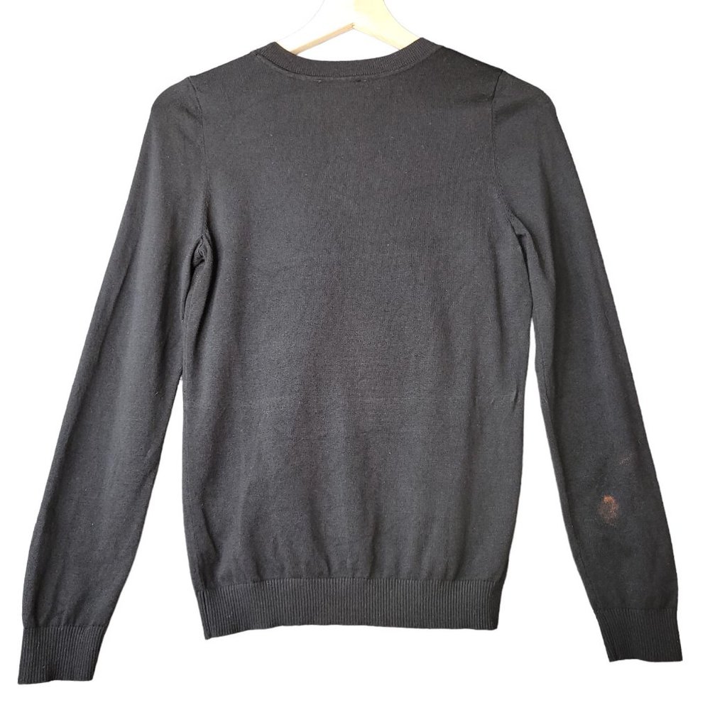 INC Lipstick Sequins Black Crew Neck Sweater Women Size Small - Picture 2 of 8